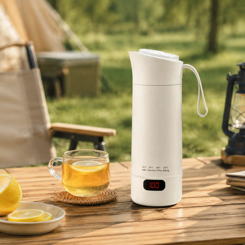 Tragbarer elektrischer Reisewasserkocher – 400 ml, 4 Temperaturstufen - Produktbild