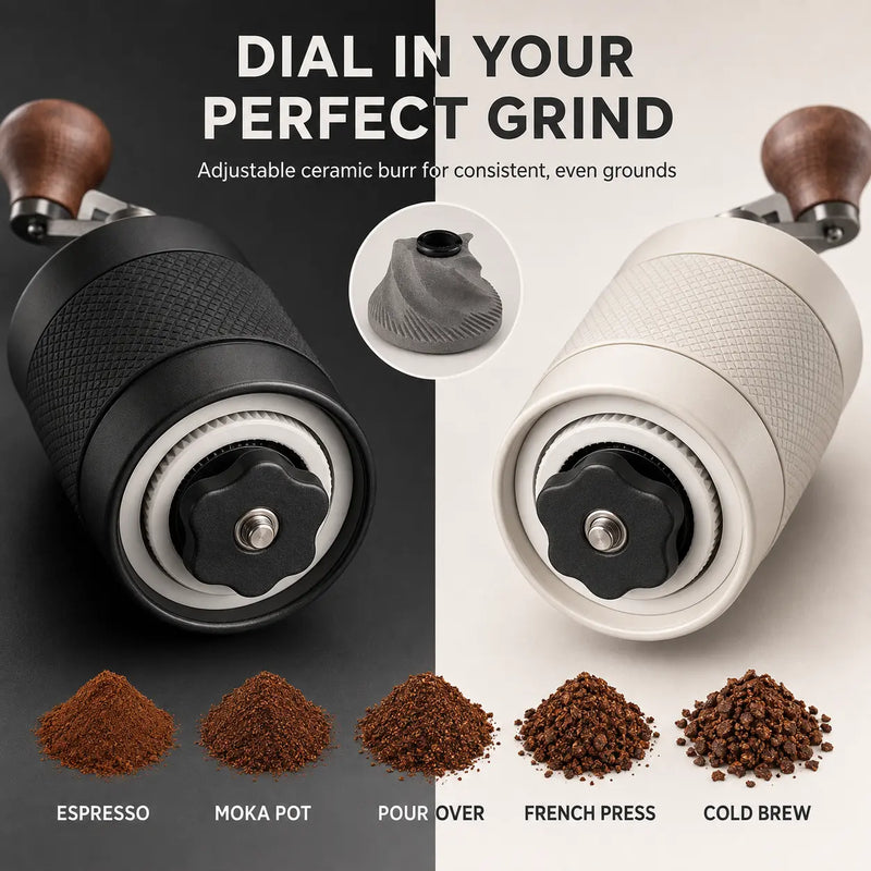 6-teiliges Pour-over-Kaffeeset – Handmühle, Schwanenhals-Wasserkocher & Reisekoffer - Produktbild