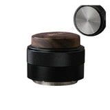 Yozcoffee Espresso-Distributor/Tamper 51/58mm Walnussholz Puck-Vorbereitung Schwarz/Silber