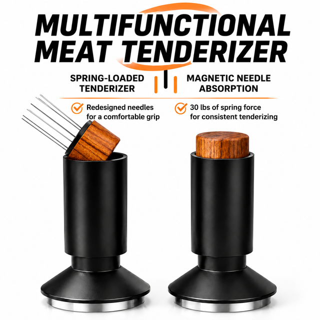 Alternate view of 2-in-1 Espresso Tamper & Magnetic Distributor - feature details