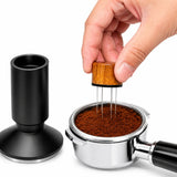 Yozcoffee Espresso Tamper WDT Distributor 53mm 2-in-1 Edelstahl Schwarz