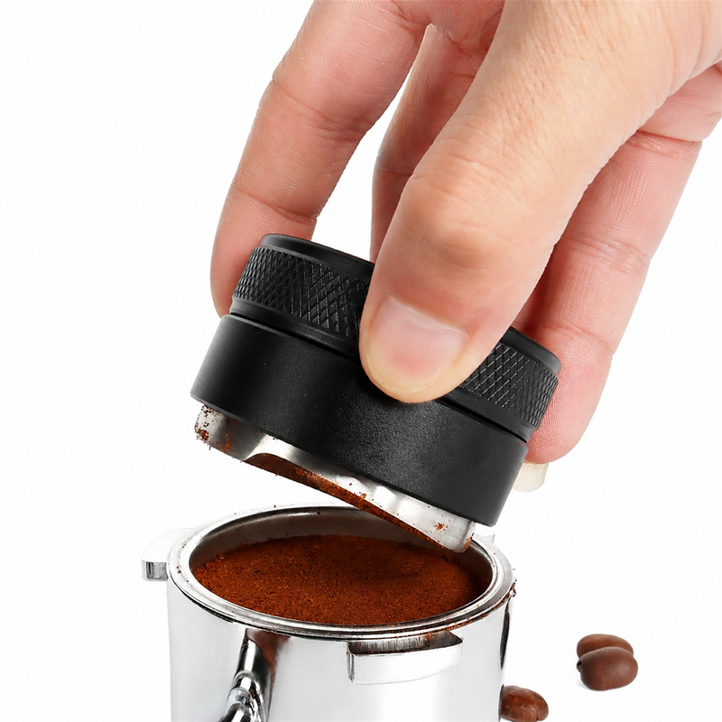 3-Leaf Espresso Distributor & Leveler 51-58mm - in use
