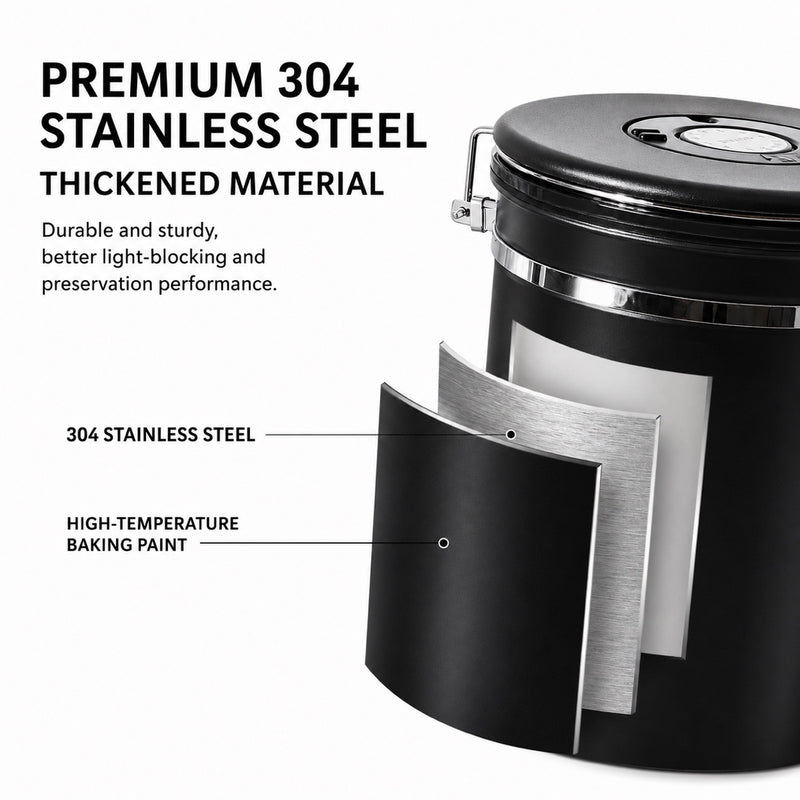 Airtight Coffee Canister 304 Steel One-Way Valve - color options 5