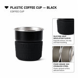 Yozcoffee 300 ml Isolierter Kaffeebecher mit Silikonhülle