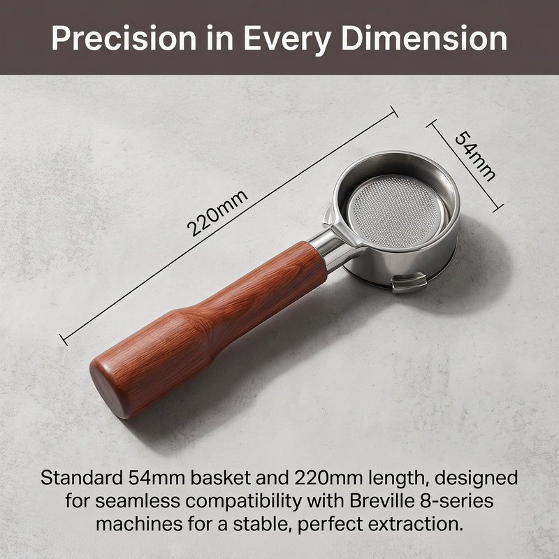 54mm Bottomless Portafilter for Breville - size and compatibility chart