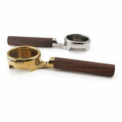 Yozcoffee E61 Bodenloser Siebträger 58 mm Walnussholzgriff Gold/Silber