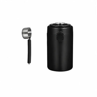 Yozcoffee luftdichte Kaffeekanne 600ml Edelstahl 304 Feuchtigkeitsmesser Schwarz/Creme — Produktbild
