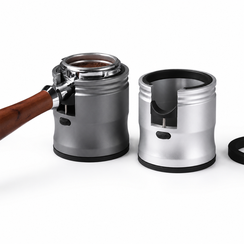 Aluminum Espresso Portafilter Tamping Stand - side view