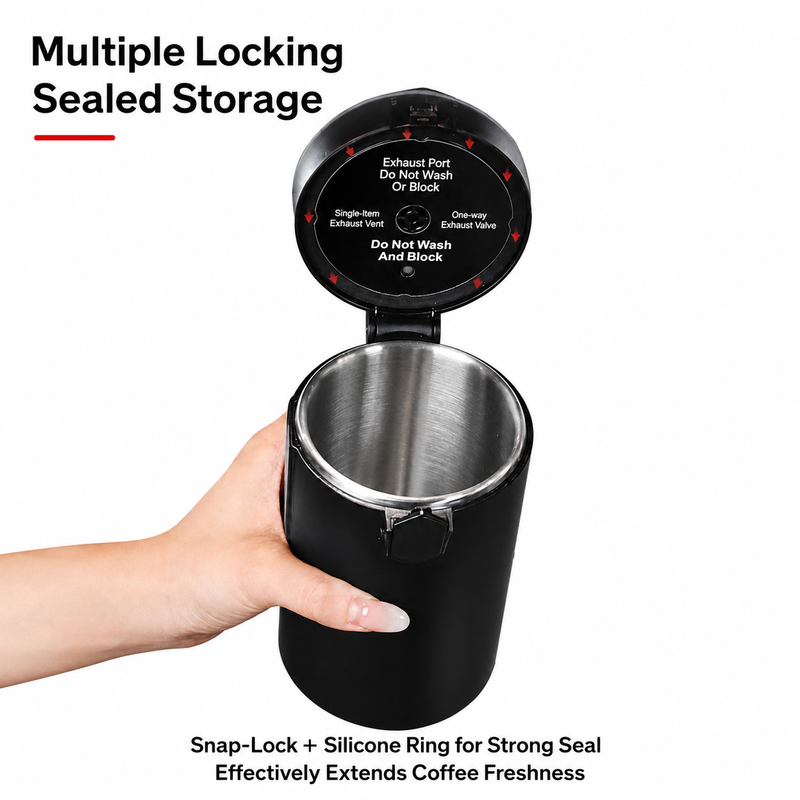 Airtight Coffee Canister 600ml with Gauge - color options