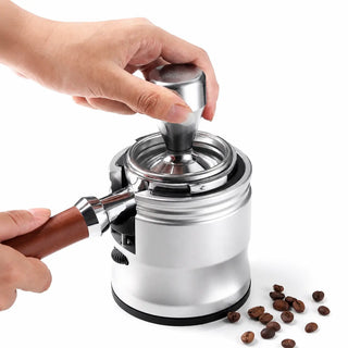 Yozcoffee Espresso Tamperstation Aluminiumlegierung Einstellbarer Siebträger Silber/Grau — Produktbild