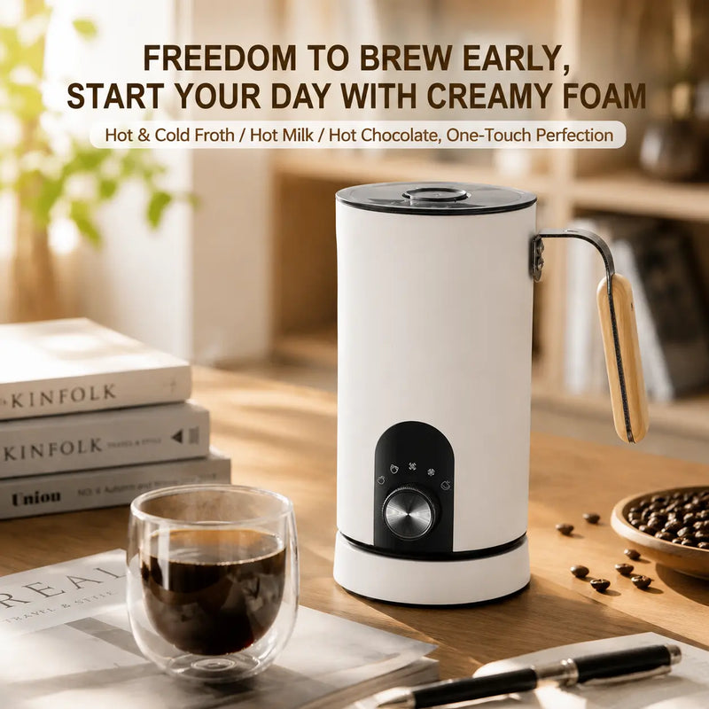 Yozcoffee 5-in-1 Automatic Milk Frother – Hot & Cold Foam for Latte & Cappuccino - Produktbild