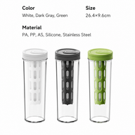 Cold Brew Infuser Bottle 600ml BPA-Free Slim Filter: colors specifications info