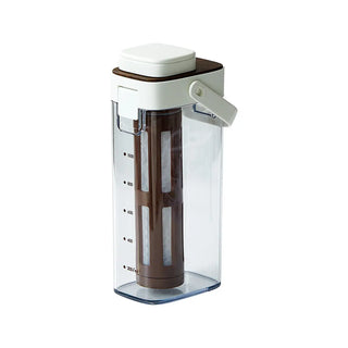 Yozcoffee Cold Brew Kaffeekanne 1000ml BPA-freier Filter Aprikose/Weiß — Produktbild