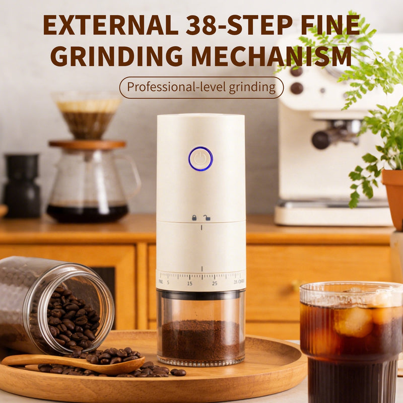Yozcoffee electric coffee grinder with 38-step external grind setting for fine to coarse coffee grounds