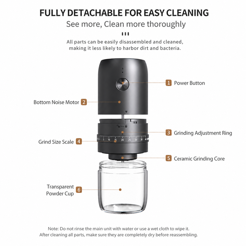 Electric Burr Coffee Grinder 40 Settings - front view 4