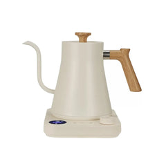 Yozcoffee Elektrischer Schwanenhals-Wasserkocher 0.9L 304 Edelstahl Temperaturregelung Schwarz/Weiß