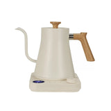 Yozcoffee Elektrischer Schwanenhals-Wasserkocher 0.9L 304 Edelstahl Temperaturregelung Schwarz/Weiß