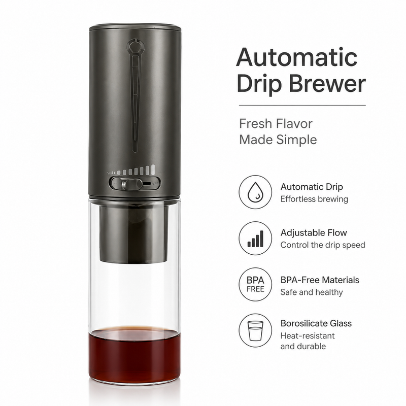 Ice Drip Cold Brew Coffee Jug Adjustable - in use