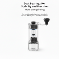 Manual Coffee Grinder 40 Settings Ceramic Burr Glass: ceramic glass dual bearing precisi