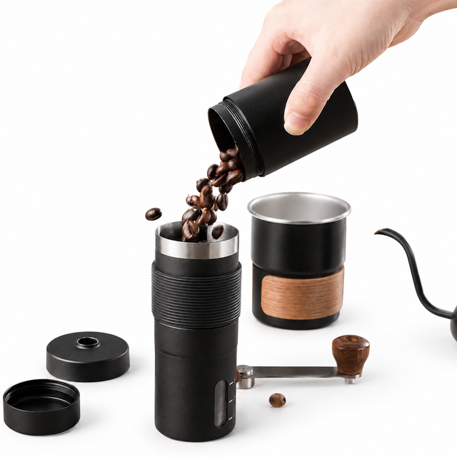Alternate view of 6-Piece Pour Over Coffee Set Manual Grinder - product photo 2