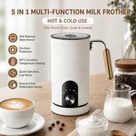 Yozcoffee 5-in-1 Automatic Milk Frother – Hot & Cold Foam for Latte & Cappuccino - Vorschaubild 2