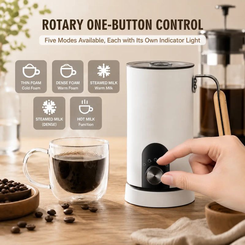 Yozcoffee 5-in-1 Automatic Milk Frother – Hot & Cold Foam for Latte & Cappuccino - Produktbild