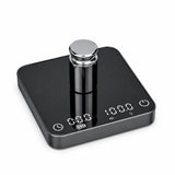 Yozcoffee Kaffeewaage mit Timer, 2 kg/0,1 g, Aluminium, USB-C, Schwarz