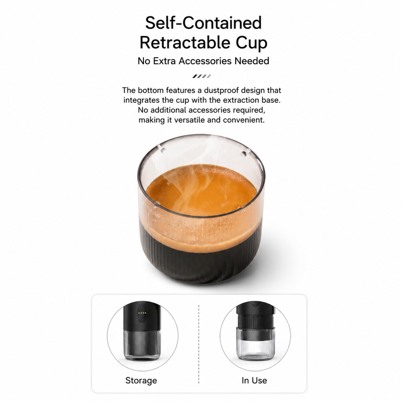 2-in-1 Portable Espresso Maker Ground & Capsule - cup detail