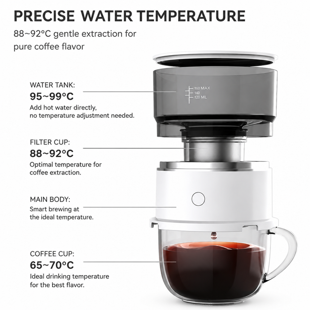 Alternate view of Portable Hand Brew Coffee Maker 304 Steel - in use 2