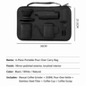 Yozcoffee 6-piece portable pour-over carry bag size 36cm by 21.5cm with included manual grinder kettle filter cup coffee cup and scoop