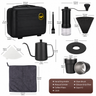 8-Piece Pour Over Coffee Set Burr Grinder - size and compatibility chart