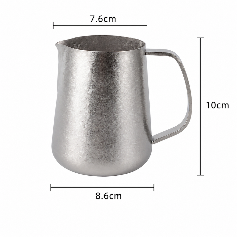 420ml Pure Titanium Milk Frothing Pitcher - size and compatibility chart