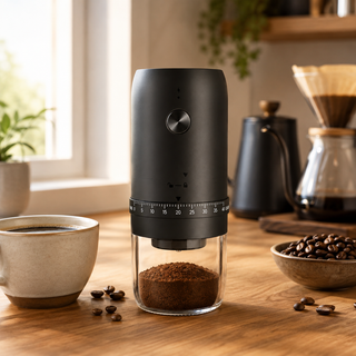Alternate view of Electric Coffee Grinder 40 Settings Ceramic Burr Rechargeable: ceramic burr alternate angle full