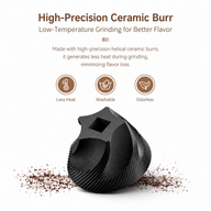 Electric Coffee Grinder 40 Settings Ceramic Burr Rechargeable: ceramic burr feature