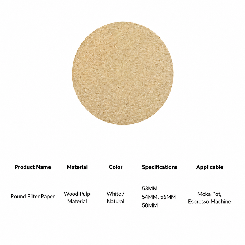 Coffee Filter Paper for Moka Pot 100pcs - size and compatibility chart