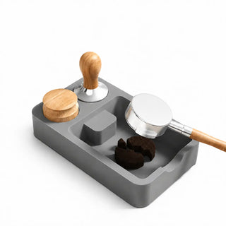 Yozcoffee Espresso Tampingmatte Silikon-Tamperständer Kaffeebar Schwarz/Grau — Produktbild