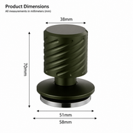 Spring Loaded Espresso Tamper, 51/53/58mm: spec card