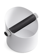 Espresso Knock Box Stainless Steel Silicone Bar Silver/Black: espresso top silver