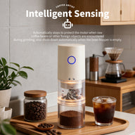 Electric Coffee Grinder 38-Step USB-C Rechargeable Ceramic: intelligent sensing