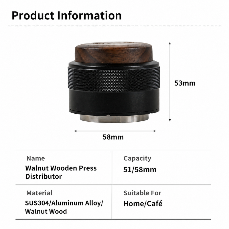 2-in-1 Espresso Distributor & Tamper Walnut - in use