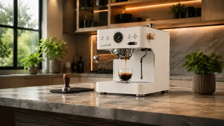 Yozcoffee Morgenkaffeebar mit Espressomaschine und frischem Gießen